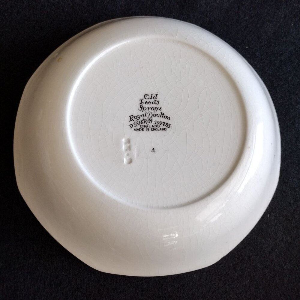 Antique Royal Doulton Old Leeds Spray Bowl, Made in England, Floral Granny Core - Picture 5 of 8